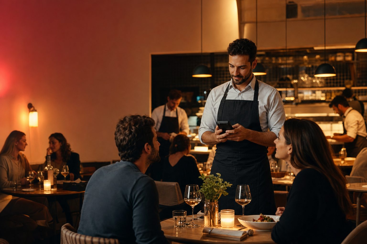 OKKO handheld taking an order and payment tableside